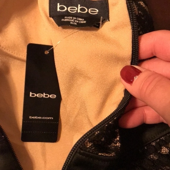 NWT Bebe Medium Fit & Flare Strapless Black Lace Bustier Dress​​​ - Picture 10 of 13